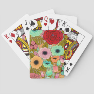 Jeu De Cartes Pont Flower Floral Garden Dames