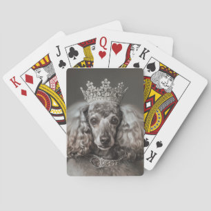 Jeu De Cartes Poodle gris habillé en princesse