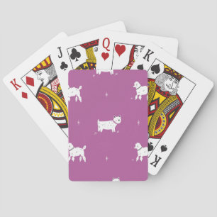 Jeu De Cartes Poodle violet : Motif rétro monochrome