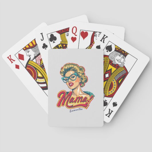 Jeu De Cartes Pop Art de Mama Retro Personnalisé 2 (dos)