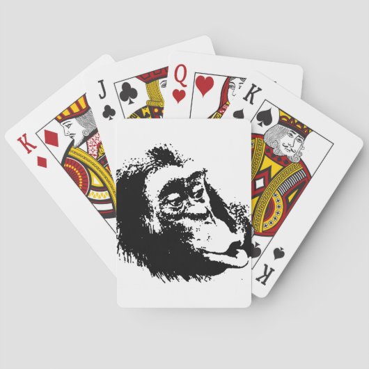 Jeu De Cartes Pop Art drôle Chimpanzé (dos)