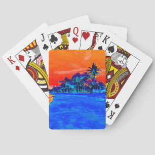Jeu De Cartes Pop Art Plage Exotique Palmiers