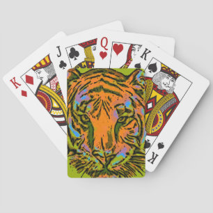 Jeu De Cartes Pop Art TIGER HEAD + votre backgr. & idées