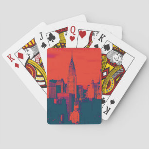 Jeu De Cartes Pop Style Rouge Retro Art New York City