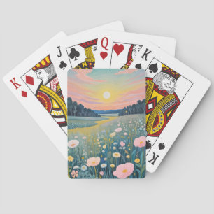 Jeu De Cartes Poppies du coucher de soleil