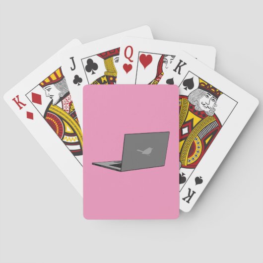 Jeu De Cartes Portable gris avec logo d'oiseau (dos)