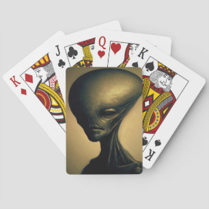 Jeu De Cartes Portrait Alien tiré à la main
