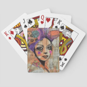 Jeu De Cartes Portrait d'art en collage multimédia (5)