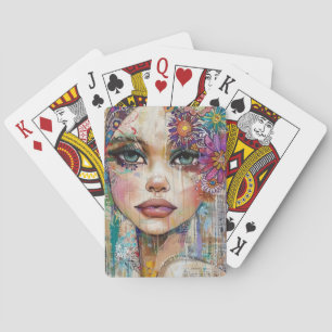 Jeu De Cartes Portrait d'art en collage multimédia (6)