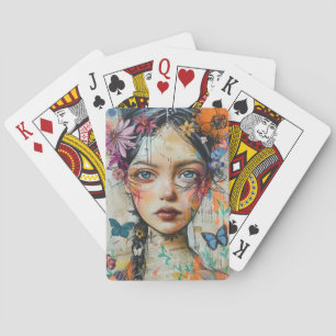 Jeu De Cartes Portrait d'art en collage multimédia (9)