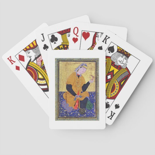 Jeu De Cartes Portrait de bégum de Hamida Banu, tenant un joint, (dos)