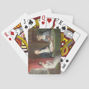 Jeu De Cartes Portrait de groupe à une table de salon (huile sur