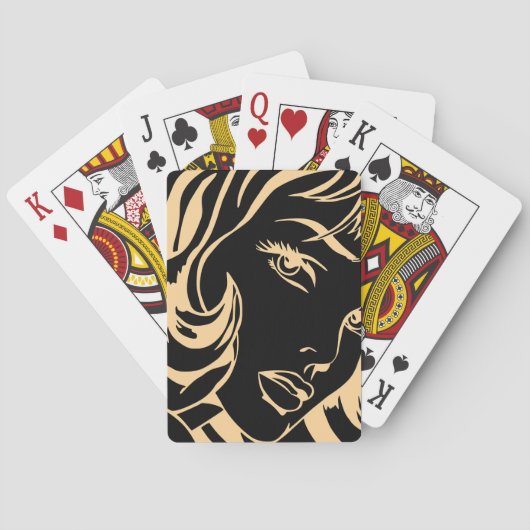 Jeu De Cartes Portrait de la fille : Élégance des cheveux rejeté (dos)