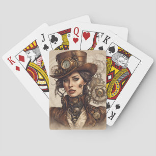 Jeu De Cartes Portrait de Steampunk victorien d'une femme