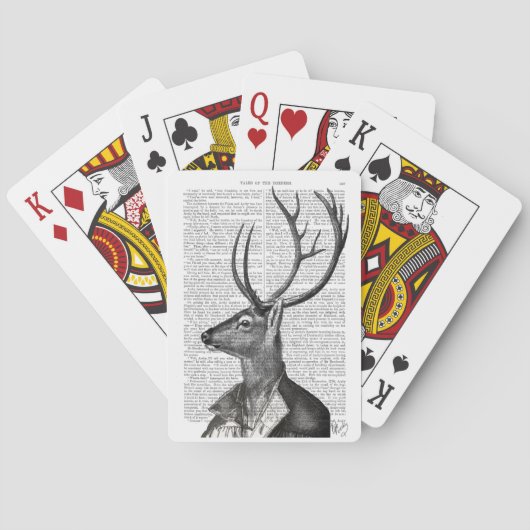 Jeu De Cartes Portrait noir et blanc de cerfs (dos)
