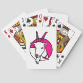 Jeu De Cartes Portrait numérique de chèvre rose (dos)