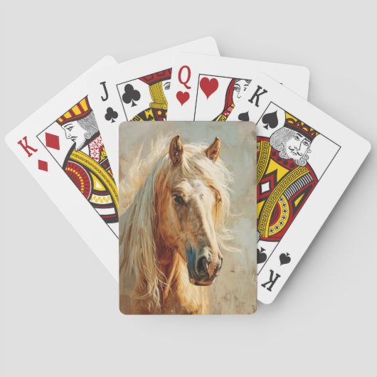 Jeu De Cartes Portrait Palomino Horse (dos)