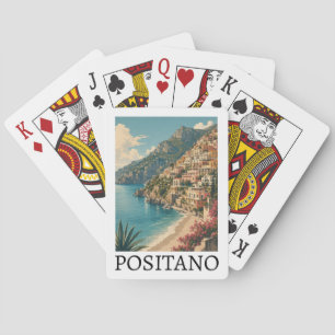 Jeu De Cartes Positano Italie Côte Amalfitaine Rétro Voyage