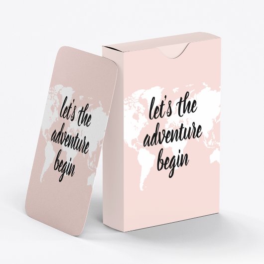 Jeu De Cartes Positive rose Commençons l'aventure Carte du Monde