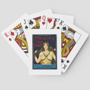 Jeu De Cartes Poster advertising 'Packer's Tar Soap' (colour lit