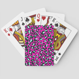 Jeu De Cartes Poster de animal de Cheetah Leopard rose moderne