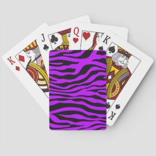 Jeu De Cartes Poster de animal de rayures de zèbre violet électr