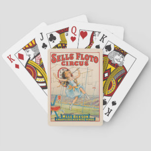 Jeu De Cartes Poster De Cirque De Marcheur À Cordes Serrées Avec