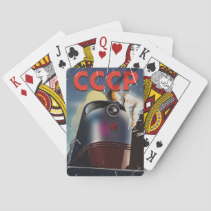Jeu De Cartes Poster de la Locomotive soviétique vintage CCCP