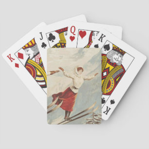 Jeu De Cartes Poster de ski Vintage de Chamonix Mont Blanc