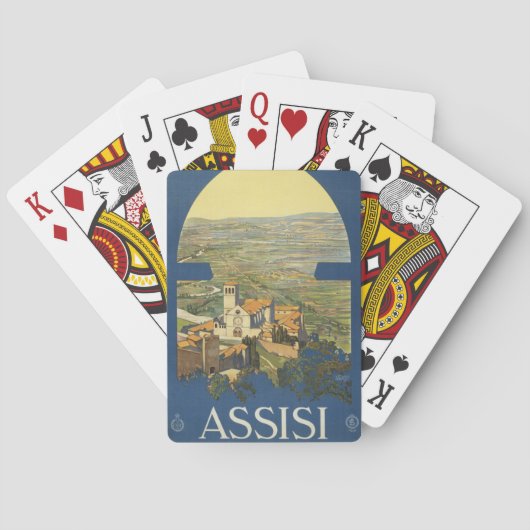 Jeu De Cartes Poster Vintage voyage D'Assise, Italie (dos)