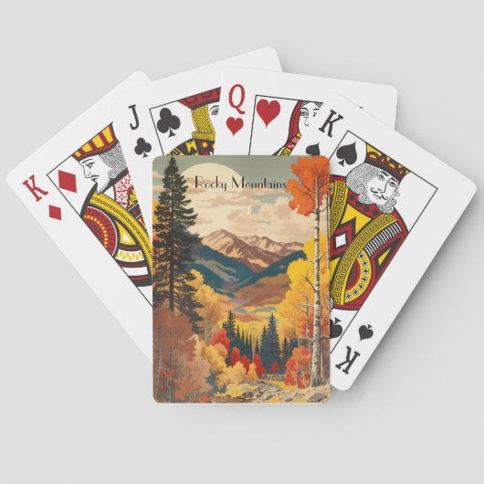 Jeu De Cartes Poster Vintage voyage Montagnes Rocheuses (dos)