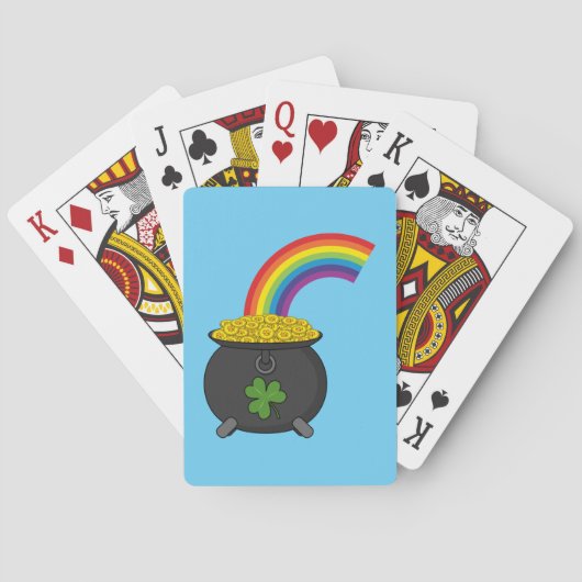 Jeu De Cartes Pot de dessin en or arc-en-ciel (dos)