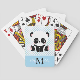 Jeu De Cartes Pot Polka personnalisé Monogram Cute Panda