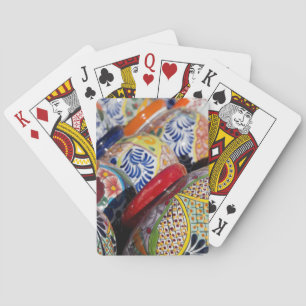 Jeu De Cartes Poteries mexicaines traditionnelles colorées peint