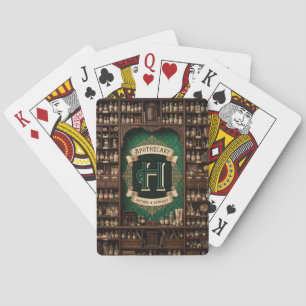Jeu De Cartes Potion de pharmacie vintage Monogramme Foncé
