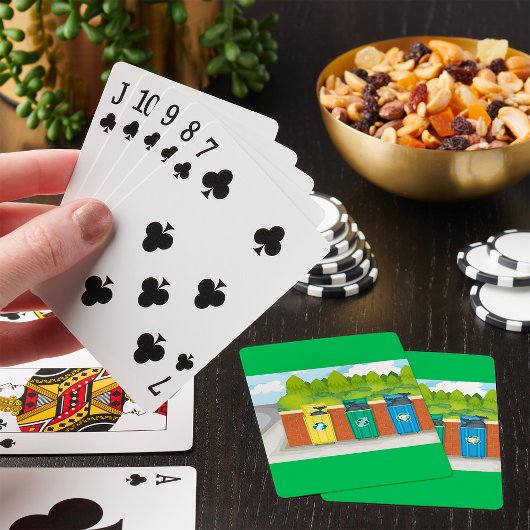 Jeu De Cartes Poubelles de tri des déchets codés par couleur