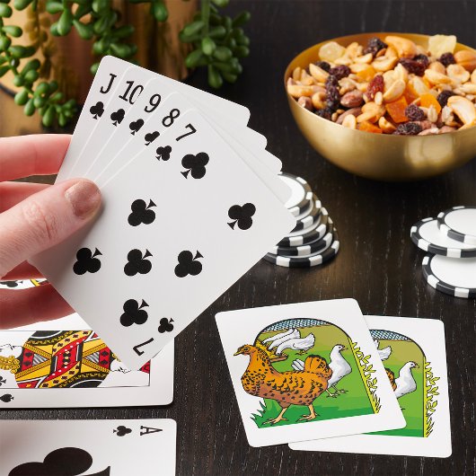 Jeu De Cartes Poulailler de poulets frais de la ferme Scène de c
