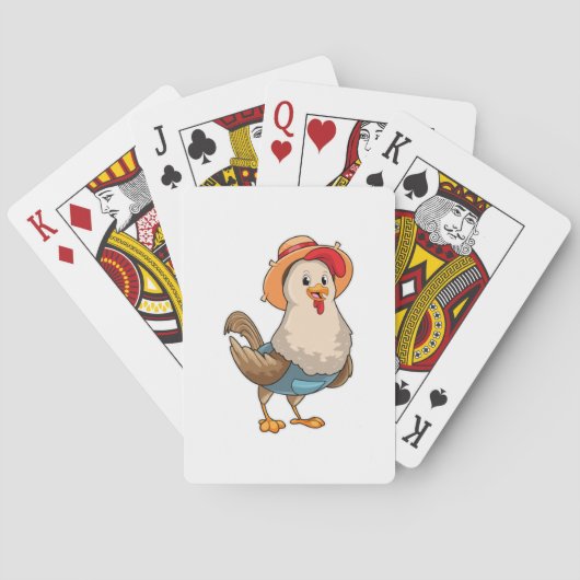 Jeu De Cartes Poulet en fermier avec Casquette (dos)