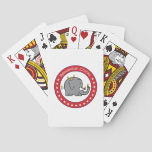 Jeu De Cartes poulettes républicaines jouant aux cartes