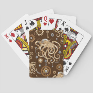 Jeu De Cartes Poulpe Steampunk Rétro Fantastique Mécanique
