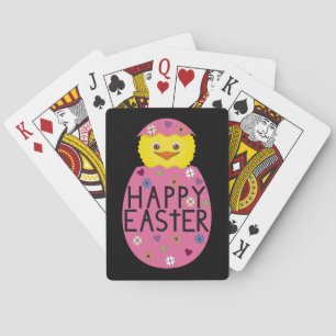 Jeu De Cartes Poussin de Pâques coloré dans un œuf peint