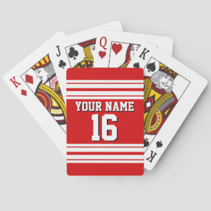 Jeu De Cartes Preppy Sporty Red avec White Stripes Team Jersey