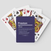 Jeu De Cartes Preston Personalized Name (dos)
