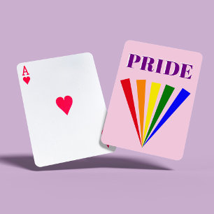 Jeu De Cartes PRIDE coloré lgbt arc-en-ciel raies typographie