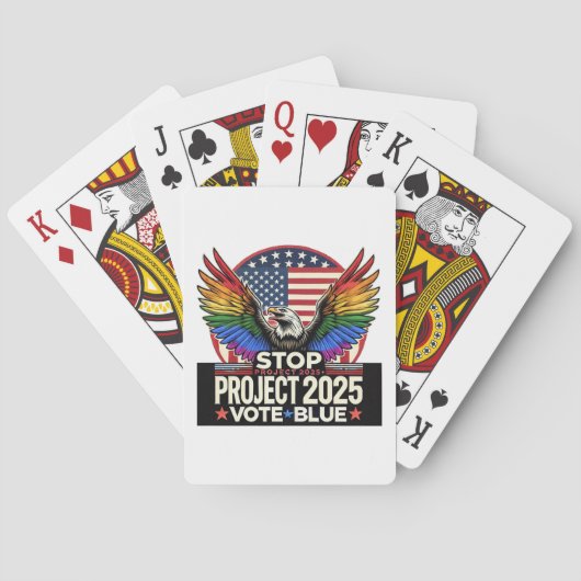 Jeu De Cartes Pride - Stop Project 2025 - Vote Blue (dos)