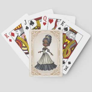 Jeu De Cartes Princesse Africaine Américaine Jouant aux cartes