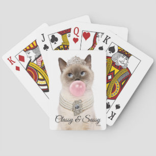 Jeu De Cartes Princesse Chat soufflant de bulle gomme
