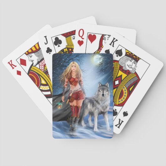 Jeu De Cartes Princesse et loup de guerrier d'hiver (dos)