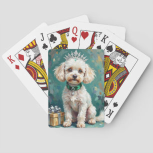 Jeu De Cartes Princesse Poodle Blanche Glamour Christmas Art