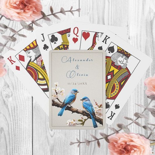 Jeu De Cartes Printemps Bluebirds Mariage Faveur